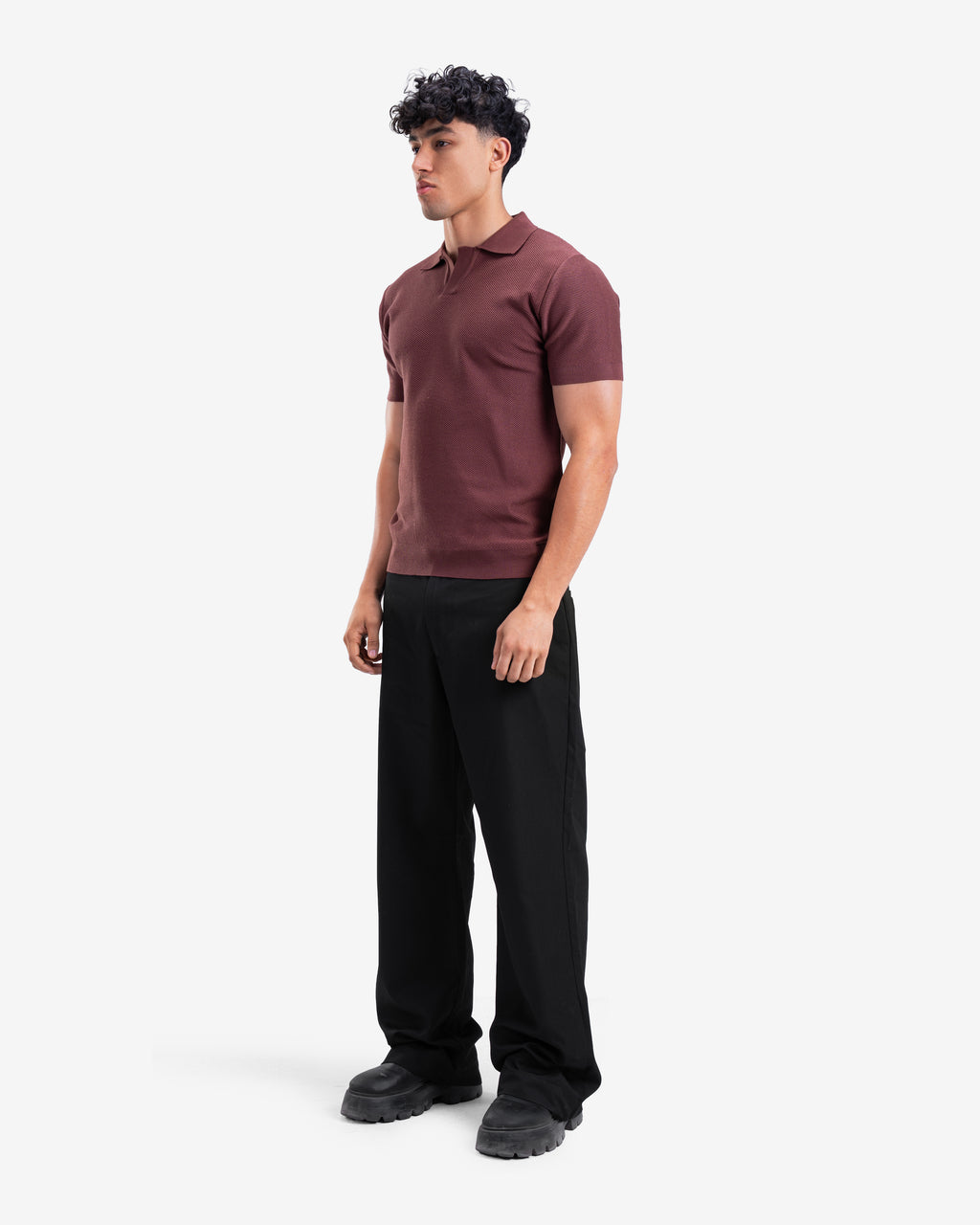 Brown Knitted Polo