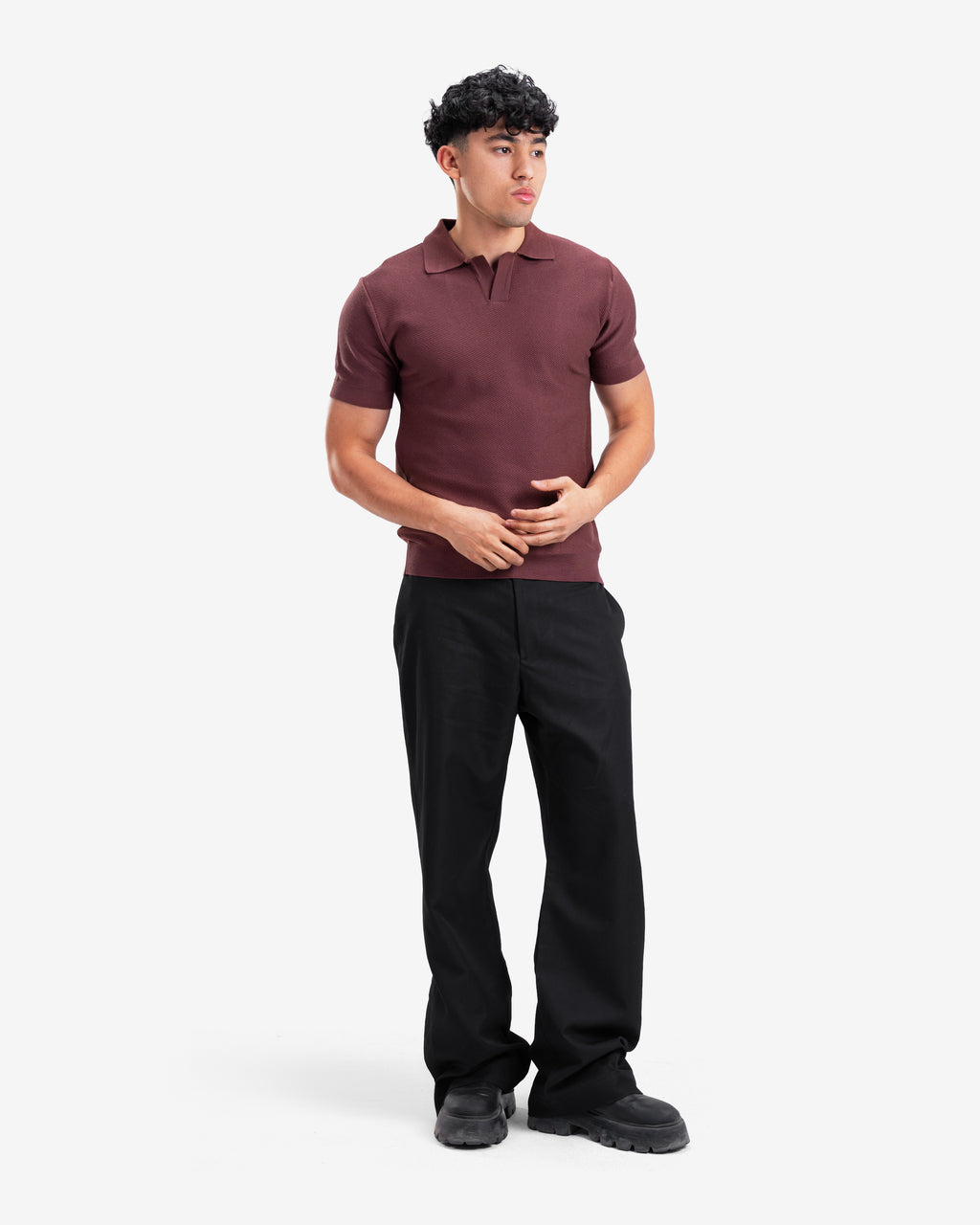 Brown Knitted Polo