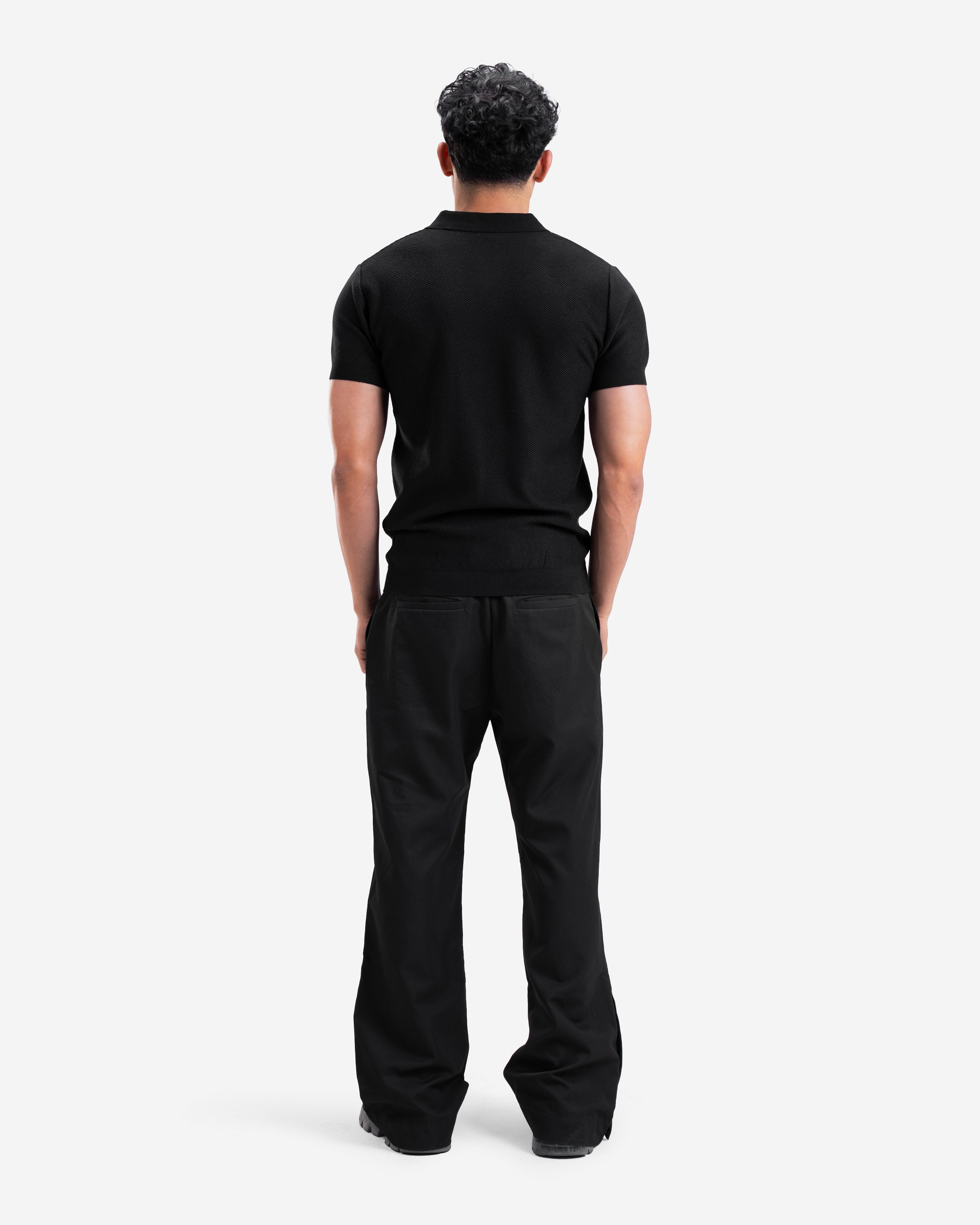 Black Knitted Polo