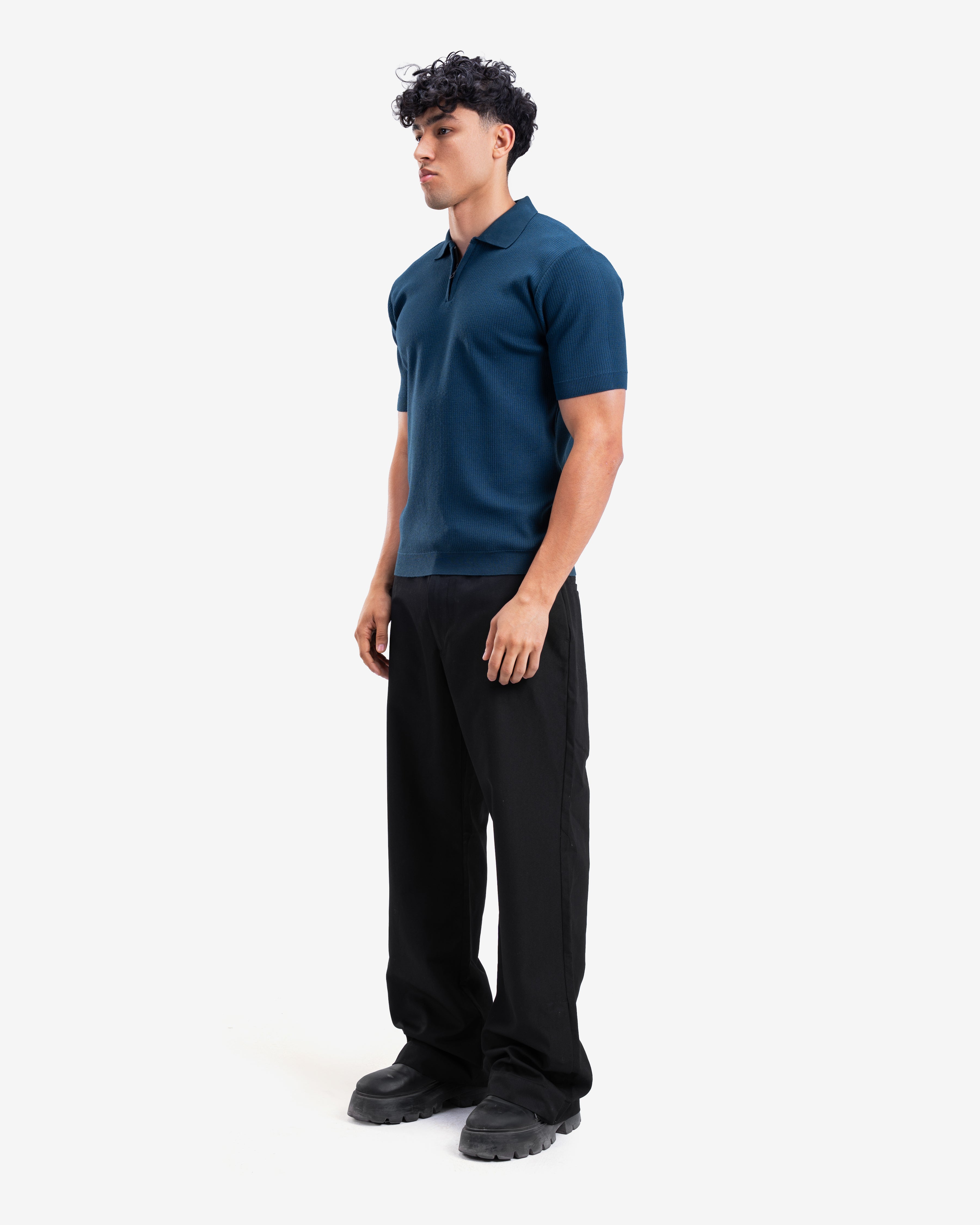 Quarter Zipper Knitted Polo