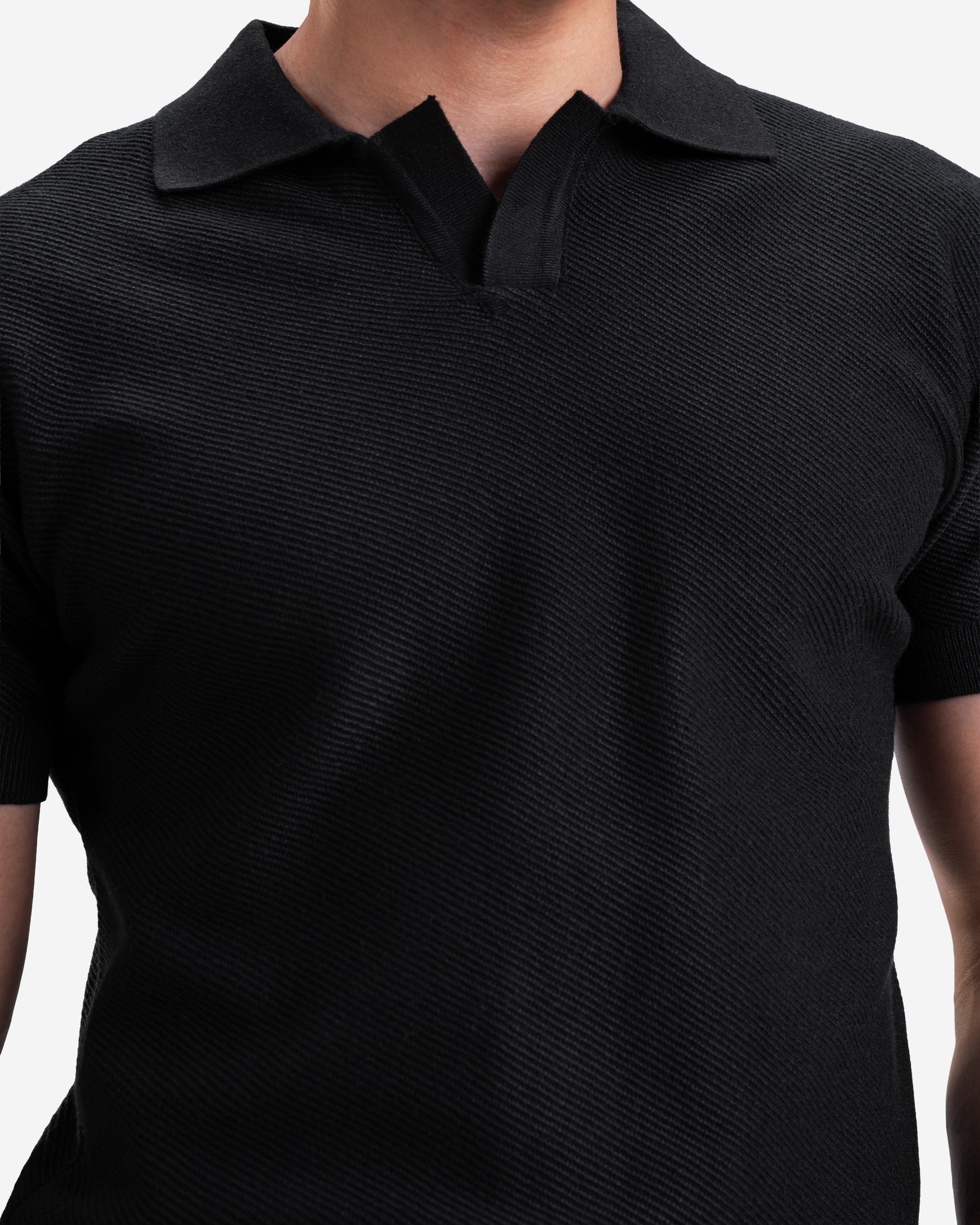 Black Knitted Polo