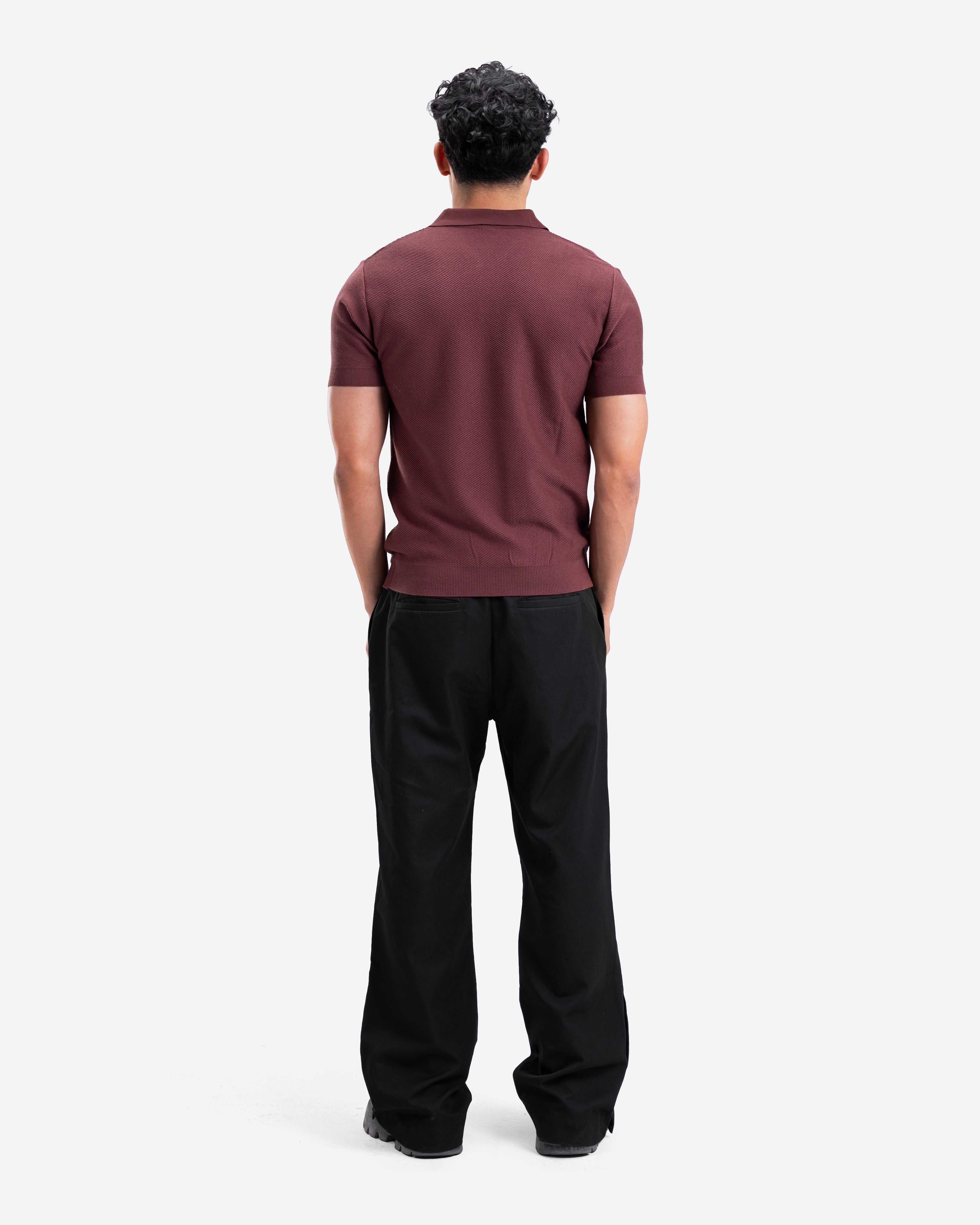 Brown Knitted Polo