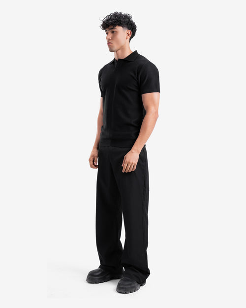 Black Knitted Polo
